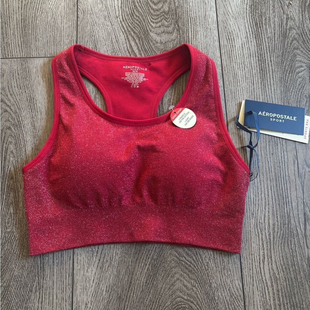 Aeropostale Shimmering Red Sports Bra